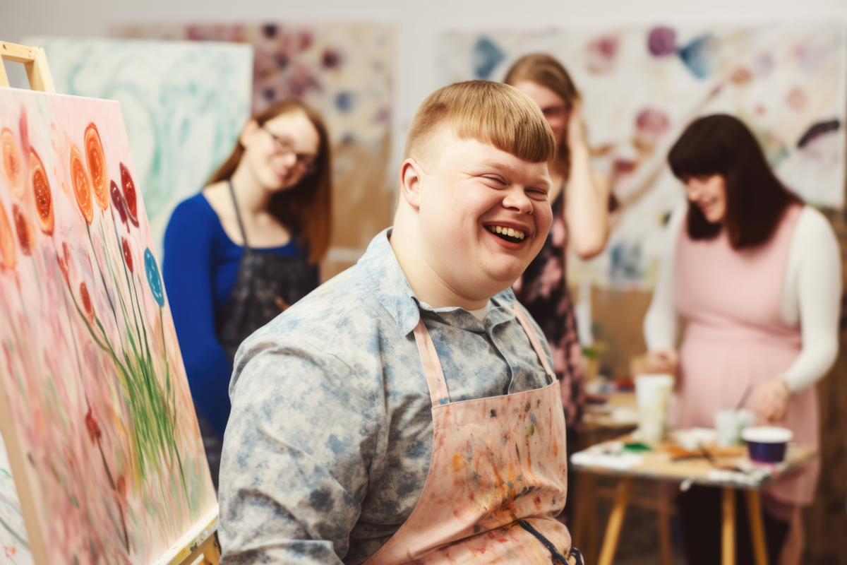 special needs students in art class