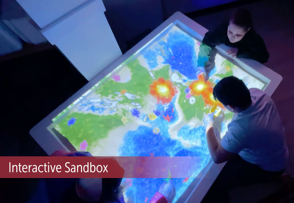 STEM1 Alpha school STEM class with interactive sandbox
